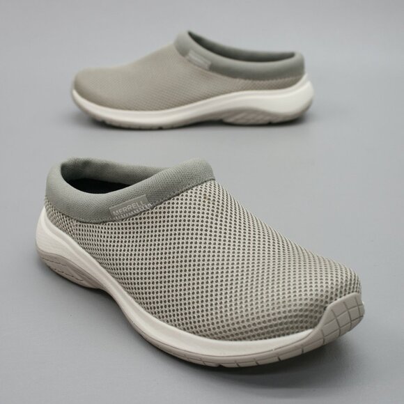 MERRELL Ladies 9.5 Wide Encore Breeze 5 Aluminum Taupe Mesh Shoes Clogs J005510W - Picture 1 of 12